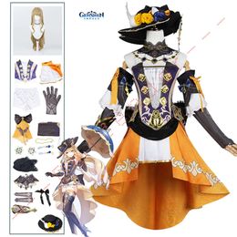 Navia Cosplay Genshin Impact Kostuum Pruik Hoed Set Vrouwen Jurk Uniform Halloween Party voor Meisjes Outfit