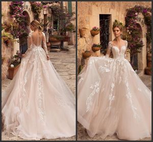 Naviblue 2020 nouvelles robes de mariée pure cou à manches longues en dentelle robes de mariée robe de mariée moyen-orient personnalisé plage robe de mariée
