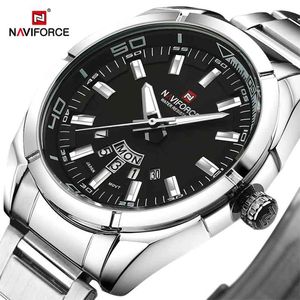 Naviforce -merk Bussiness Top Men Bekijk Fashion Quartz Watch Mens Military Chronograph Polshorwatch Clock Relogio Masculino 210804