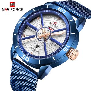 Naviforce merk luxe sport horloges heren roestvrij staal horloges top heren kwarts waterdichte zakelijke horloge relogio masculino