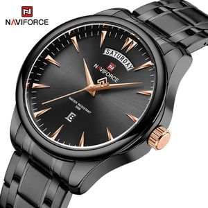 NAVIFORCE – montre-bracelet créative à Quartz pour homme, affichage du jour et de la Date, en acier inoxydable, Sport militaire, étanche, horloge masculine