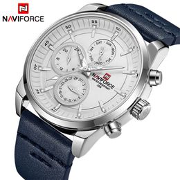 Naviforce toonaangevende mode- en sport multi -functionele waterdichte riem kwarts herenhorloge Fangsheng Clock