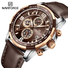 NAVIFORCE, relojes luminosos con manecillas para hombre, relojes de marca superior para hombre, reloj deportivo resistente al agua, cronógrafo de lujo, reloj de cuarzo para hombre 240318