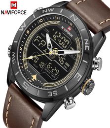 Naviforce Luxury merk Mens Fashion Sport Watches Men Quartz Analog Digital Clock Leather Army Military Watch Relogio Masculino1832492