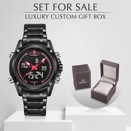 NAVIFORCE Luxe Merk Quartz Mannen Horloge Militaire Sport Waterdichte heren Horloges Met Box Set Voor Relogio Masculino275N