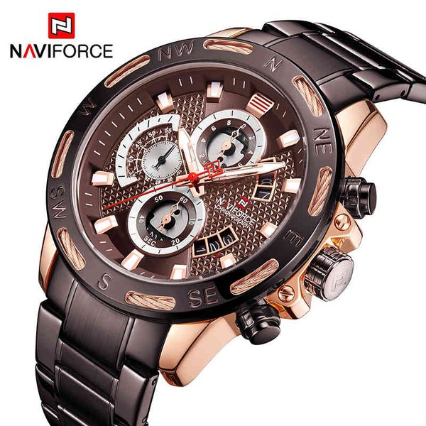 NAVIFORCE Hommes Montres Top Marque Hommes Mode Sport Montres Hommes Étanche Quartz Montre-Bracelet Mâle Horloge Relogio Masculino 210517