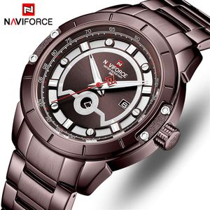 Naviforce Mens horloges topmerk mode sport horloge heren vol staal waterdichte kwarts polshorloge voor mannen klok relogio masculino2696