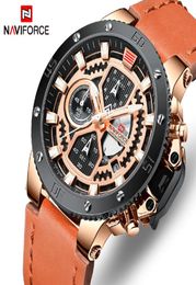 Naviforce Mens Watches Top Brand Luxury Quartz Gold Watch Men Leather Militaire waterdichte Sport PolsWatch Relogio Masculino250J7940003