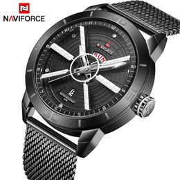 Naviforce Mens Horloges Waterdichte Datum Kalender Horloges Heren Mens Business Casual Quartz Horloges voor Man Clock Reloj Hombre