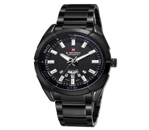 NAVIFORCE Original bonne qualité Men039s sport étanche bracelet en acier inoxydable LED semaine Date montre-bracelet 90386820988