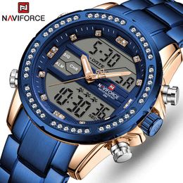 Naviforce Sport Chronograph Mens Horloges Topmerk Rvs Waterdichte Datum Quartz Horloge Mannen Relogio Masculino 210517