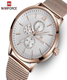 NAVIFORCE TOP Brand Luxury Montres Men Men en acier inoxydable Ultra Thin Watchs Male Date Quartz Corloge sportive Relogie Masculino4587595