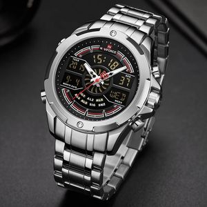 Naviforce Watch Men Top Brand Luxury en acier inoxydable Quartz pour hommes montres Blue imperméable Sports Big Horloge masculine 240318