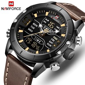 NAVIFORCE Horloge Mannen Top Luxe Merk Leer Waterdicht Quartz Horloges Militaire Sport Heren Horloges Datum Relogio Masculino 240220