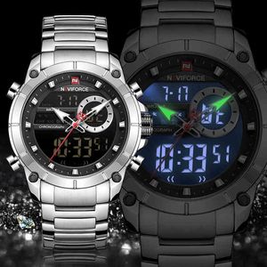 Naviforce Horloges voor Mannen Top Luxe Merk Mode Sport Heren Horloge Roestvrij staal Waterdichte Quartz Polshorloge Mannelijke Klok 210517