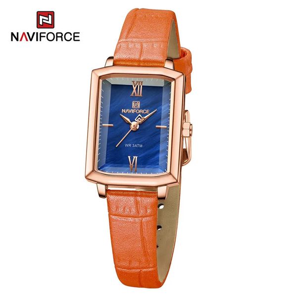 NAVIFORCE Montre-Bracelet étanche de luxe Bracelet en microfibre Montre Femme Simple Casual Dames Horloge Petite Amie Cadeau Montre Femme 240318