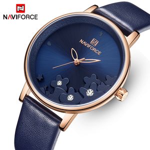 Naviforce vrouwen kijken naar modekwarts blauwe dames polshorloge vrouwelijke casual charme horloge voor meisje relogios feminino reloj mujer