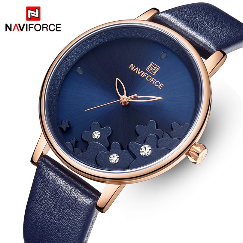 Naviforce Women Watches Fashion Quartz Blue Ladies Wristowwatch Femal Charm Watch for Girl Relogios feminino reloJ Mujer2874