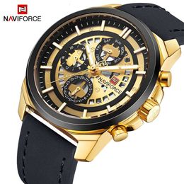 Marina de la muñeca de la pulsera Naviforce Men de lujo Relojes de muñeca de cuarzo para hombres cuarzo de 24 horas Reloj Sports Male Waterproof Watch Relogio Masculin2943 Alta calidad