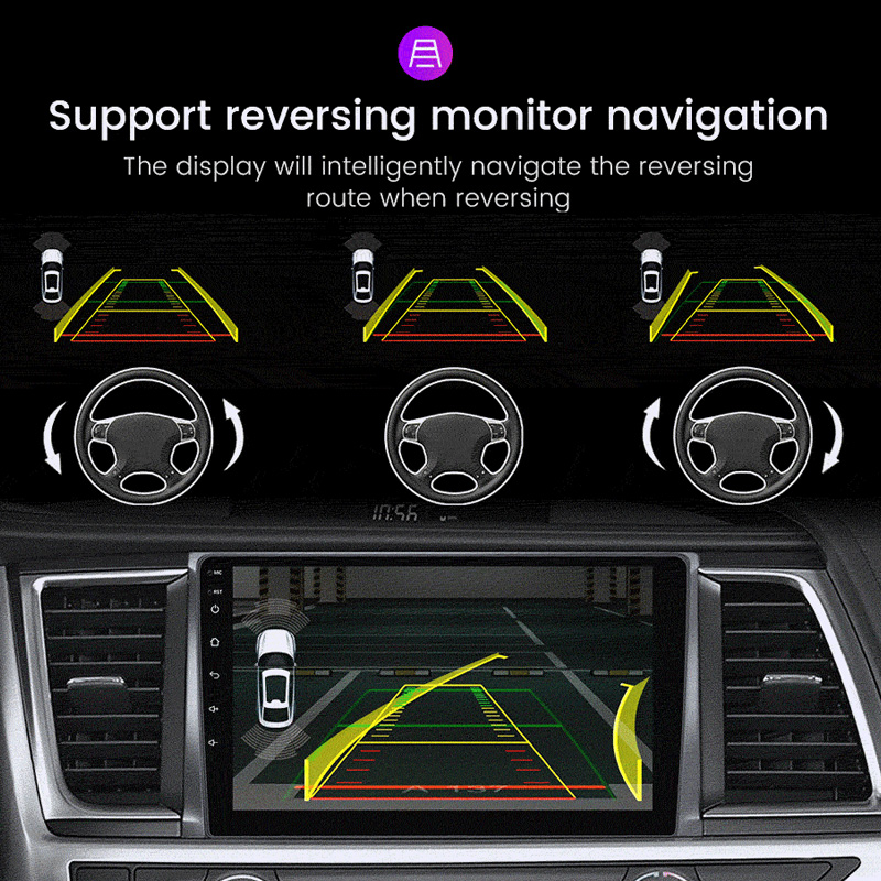 Navilfy Ahd Visão noturna Assistência automática Inteligente Dinâmica Trajetória Linha de estacionamento Car Câmera de vista traseira de backup reverso