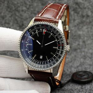 Navitimer 46MM Qualité Montre Chronographe Mouvement À Quartz Cadran Noir 50E ANNIVERSAIRE Montre Homme Bracelet En Acier Montres-bracelets Pour Hommes249W