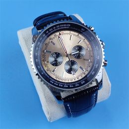 Navitimer montre de luxe reloj de lujo mujer hombre 50 mm relojes de diseño zafiro pareja marrón verde orologi lusso correa de cuero AAA dh010 C23