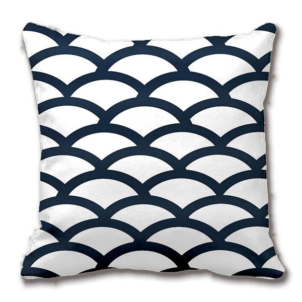 Housse de coussin décorative à motif pétoncle bleu marine et blanc, cadeau personnalisé par Lvsure pour voiture, canapé, taie d'oreiller, coussin/décoratif