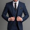Navy Blue Formal Men Suit Slim Fit pour les smokings de mariage 3 pièces Notched Abeld Made Business Groom Tuxedo (veste   pantalon   gilet)