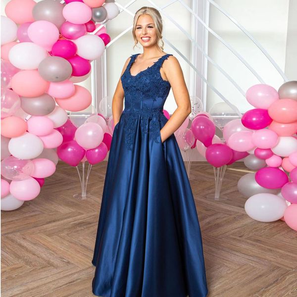 Bleu marine mère de la mariée robes de grande taille robes de soirée formelles 2022 dentelle robe élégante femmes pour la fête de mariage