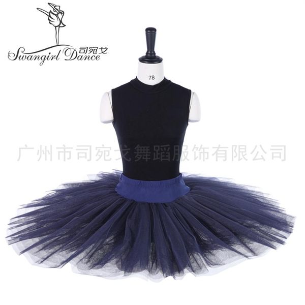 Falda de tutú de panqueque de tutú de ballet clásico de niño practicante azul marino BT8923304D