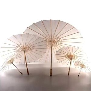 60 stks Bridal Parasols Wit Papier Paraplu Beauty Items Chinese Mini Craft Paraplu Diameter 60 cm GJ0630