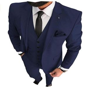 Navy Blue Wedding Tuxedos 2021 Bruidegom Suits Groomsmen Man For Young Man Prom Suits Jacket Pants Tie Custom Made Dinner Part57619999