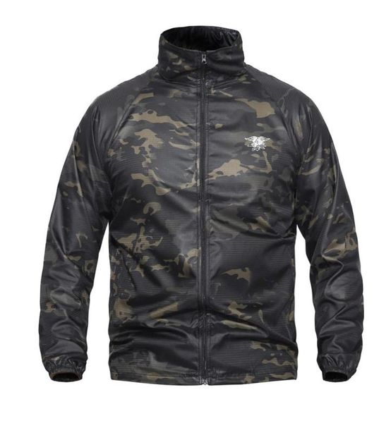 Navy Seal Verano Táctico UPF40 Chaqueta de Camuflaje Ligera Hombres Impermeable Ultra Delgado Chubasquero Cortavientos Piel Militar Ja5962821