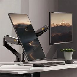 NB G55 Bureau dubbele monitorstandaard Verstelbare veermonitorarmsteun voor 27-34 inch computer, belastbaar tot 5-16 kg - Wit