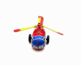 NB Tin Wind-Up, Clockwork Toy, Retro Tinplate Helicopter, Aircraft, Adult Childhood Nostalgia, for Collecting, Decoration, Kid Birthday Gifts