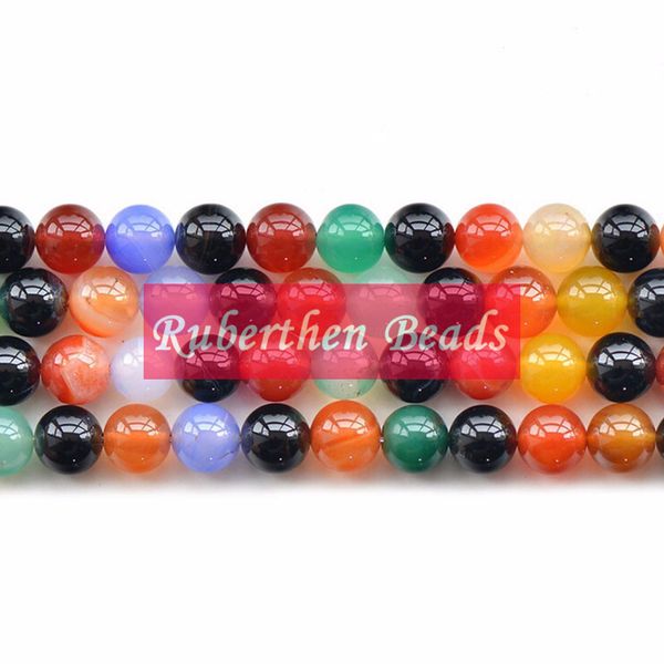 NB0017 vente en gros haute quantité mélange naturel couleur agate perles bijoux à bricoler soi-même accessoire à la mode en vrac pierre perles rondes pour faire des bijoux