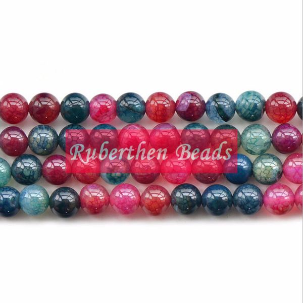 NB0028 Vente Chaude Pierre Naturelle Imitation Tourmaline Agate Perles En Vrac Haute Quantité Pierre En Gros Perle Ronde Fabrication De Bijoux Accessoire