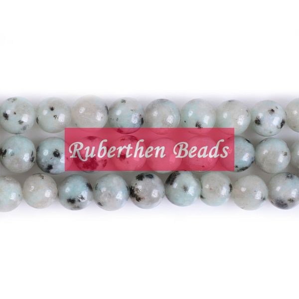NB0060 naturel Kiwi pierre gros Bracelet ou collier perles en vrac pierre 4/6/8/10 mm perles rondes bijoux à bricoler soi-même accessoire