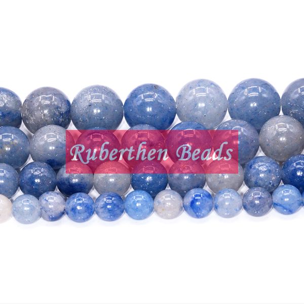 NB0063 haute quantité pierre naturelle en gros bleu Aventurine perles en vrac pierre ronde perle offre spéciale accessoire de fabrication de bijoux