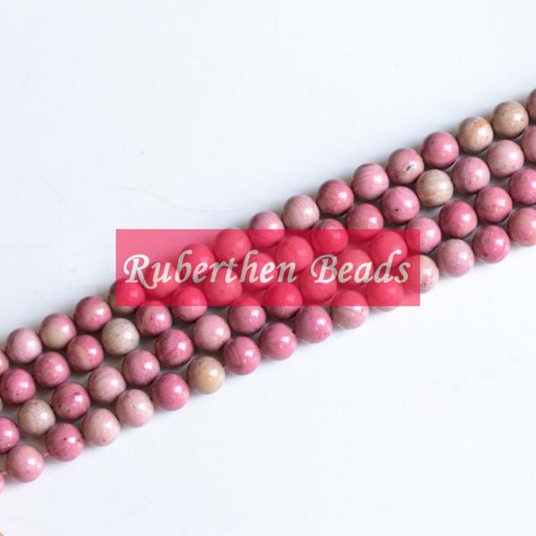 NB0081 perles en vrac naturelles pierre en gros grande quantité pierre de Rhodonite beaucoup de perles rondes de taille accessoire de fabrication de bijoux