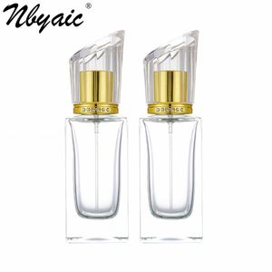 Nbyaic 50 stks parfum subbottelen 50 ml rechthoekige vierkante fles parfum vervanging lege glazen spray