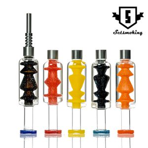 NC Glass Rook -accessoires inclusief een geschenkdoos, glazen nectar collector koelolie binnen, een heldere glazen kom, een 510 schroefgewricht roestvrijstalen punt SKGA2107