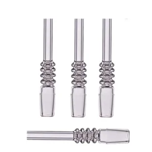 NC Quartz Tip Accessoires pour fumer 14 mm Mâle Dabbing Nails Dab Straw Drip Tips Domeless Quartzs Nail