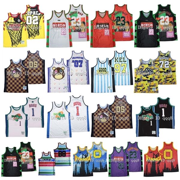 Maillots de basket NC01 NOTORIOUS B.I.G. BIGGIE SMALLS 72 BAD BOY MTV 81 ROCK ROLL AU-DESSUS DE LA JANTE 02 TUPAC MARTIN MARTY MAR PAYNE 23 CHUCKY 88