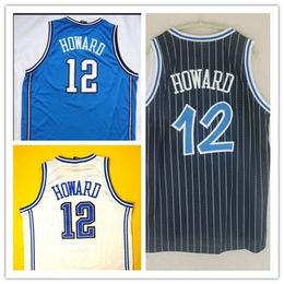 Nc01 jersey de baloncesto universitario # 12 Dwight Howard Orlando jerseys retro cosido jersey personalizado hecho retroceso tamaño S-5XL