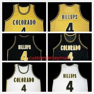 NC01 College Basketball Retro Colorado Chauncey #4 Billups Jerseys Throwback Mens gestikte trui op maat gemaakte maat S-5XL