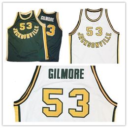 Nc01 Jacksonville University College jersey Artis 53 Gilmore Basketball Throwback Jersey broderie personnalisée vert blanc taille S-5XL