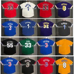 NC01 Mitchell en Ness Allen 3 Iverson Basketball Jersey T-shirt Bryant 32 Magic Johnson Tracy 1 McGrady Penny 1 Hardaway 33 Bird 23 Michael