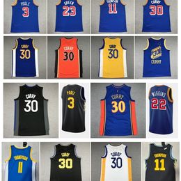 NC01 Stephen Curry Basketball Jersey 30 Klay Thompson James Wiseman 75e anniversaire Maillots Andrew 22 Wiggins 3 Poole Draymond 23 Vert Bleu