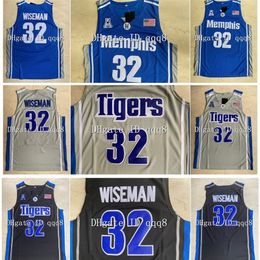 NC01 Top Qualité 1 32 James Wiseman Jersey Memphi Tigers Lycée Film College Basketball Maillots Vert Sport Shirt S-XXL